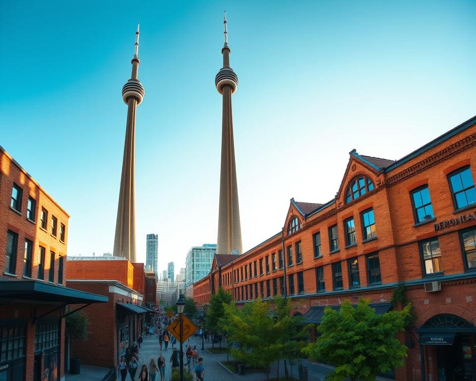 CN Tower und Distillery District in Toronto