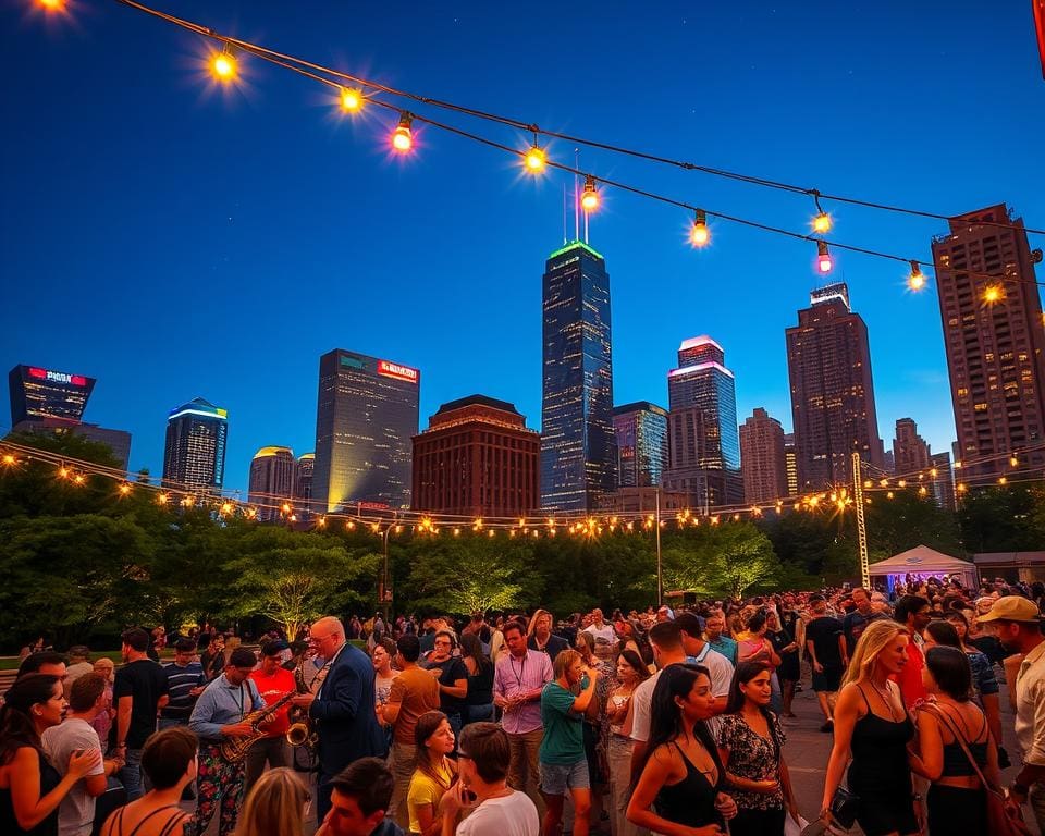 Chicago Lichterfeste und jazzige Abendkonzerte