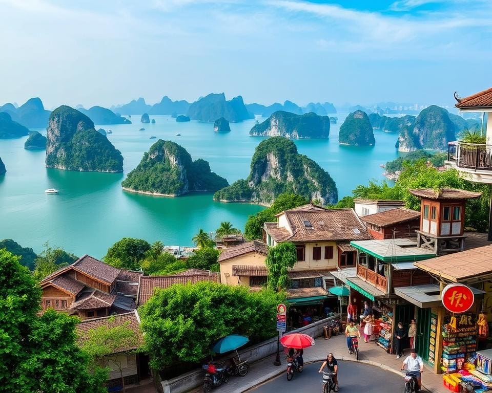 Halong-Bucht und Altstadt in Vietnam