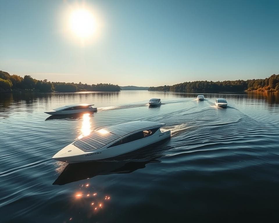 Solarboote auf dem Wasser