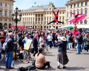 Straßenkünstler in Wien: Unterhaltung im Freien